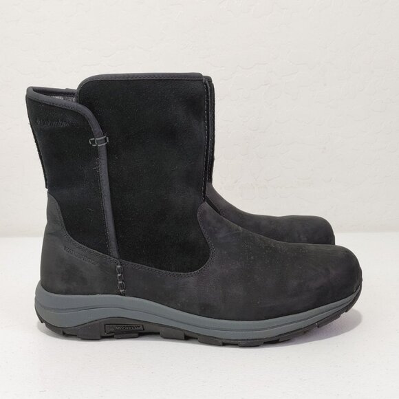 Columbia Bangor Slip Omni-Heat Winter Boot In Black Nubuck And Suede Leather... - Picture 3 of 11